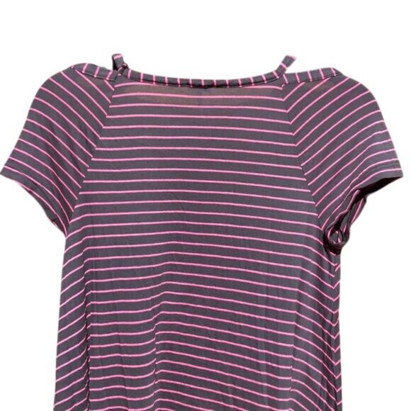 Splendid Pink & Grey Casual Comfortable Oversized Striped Top Size S - Picture 6 of 8